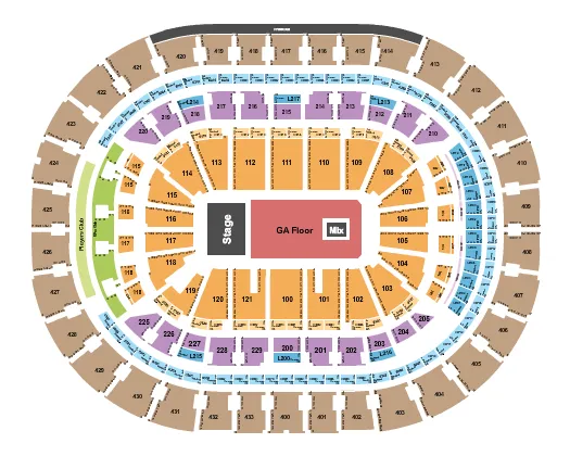 ENDSTAGE GA FLOOR Seating Map Seating Chart