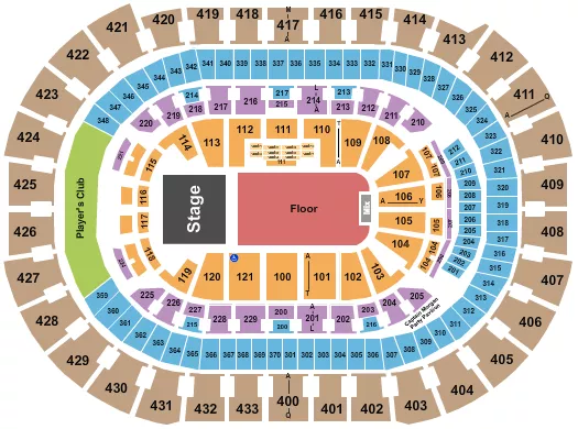 ENDSTAGE GA FLOOR 3 Seating Map Seating Chart