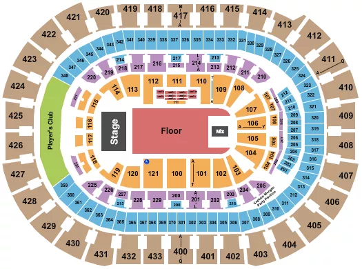 ENDSTAGE GA FLOOR 4 Seating Map Seating Chart