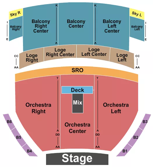 CAPITOL THEATRE PORT CHESTER ENDSTAGE RSV FLOOR W DECK Seating Map Seating Chart