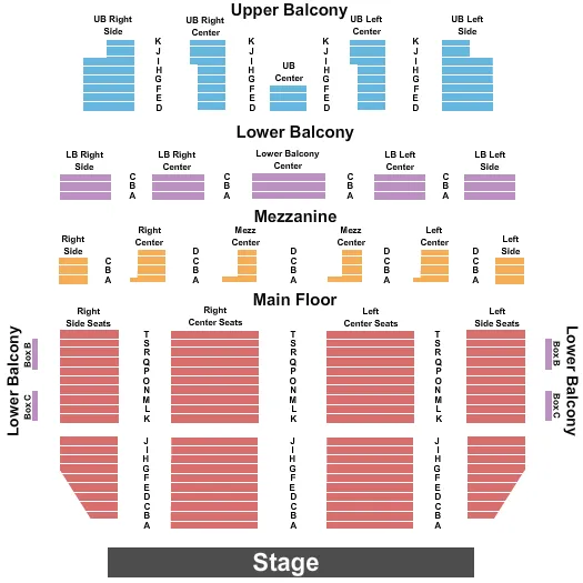 END STAGE Seating Map Seating Chart