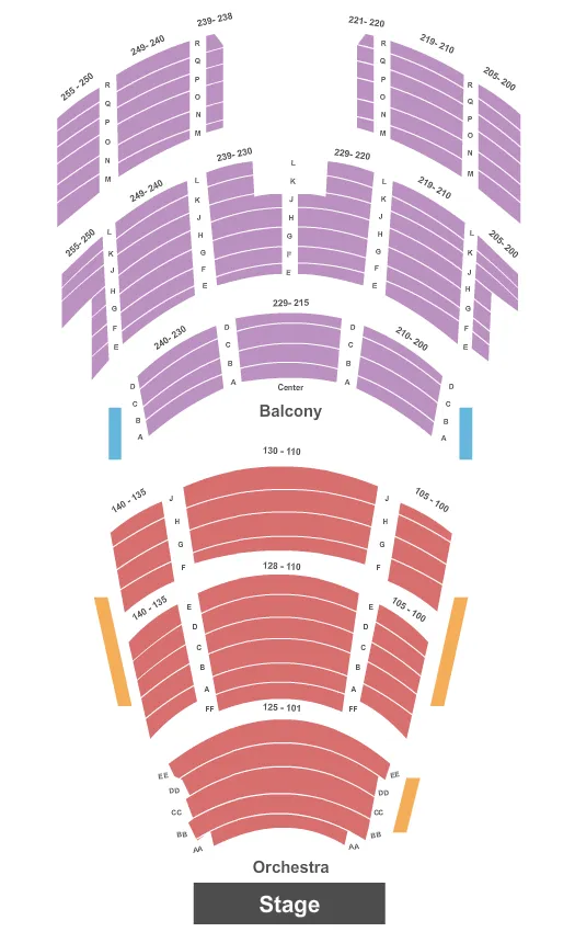 END STAGE Seating Map Seating Chart