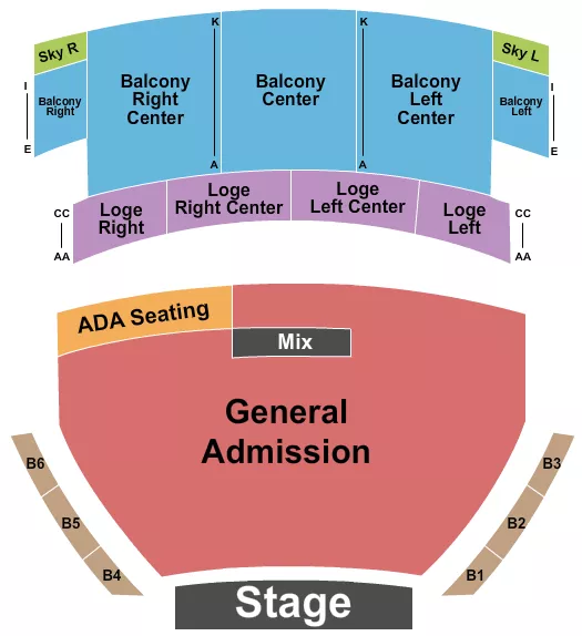 CAPITOL THEATRE PORT CHESTER ENDSTAGE GA NO VIP Seating Map Seating Chart