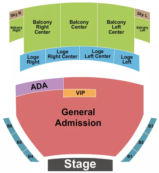 CAPITOL THEATRE PORT CHESTER ENDSTAGE GA Seating Map Seating Chart