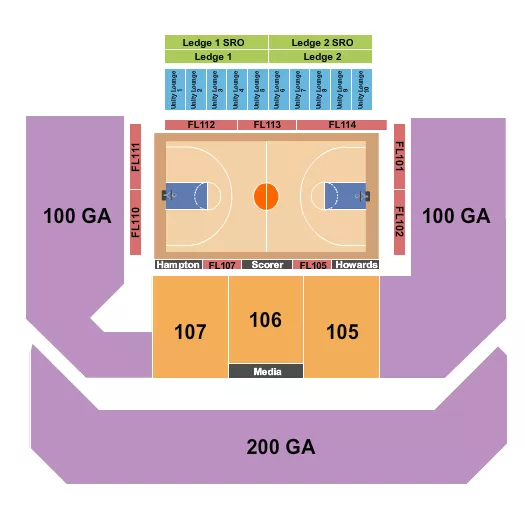 BASKETBALL WOMENS Seating Map Seating Chart