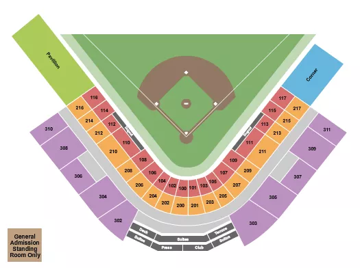 BASEBALL Seating Map Seating Chart