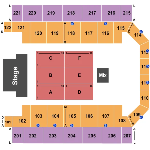 GABRIEL IGLESIAS Seating Map Seating Chart