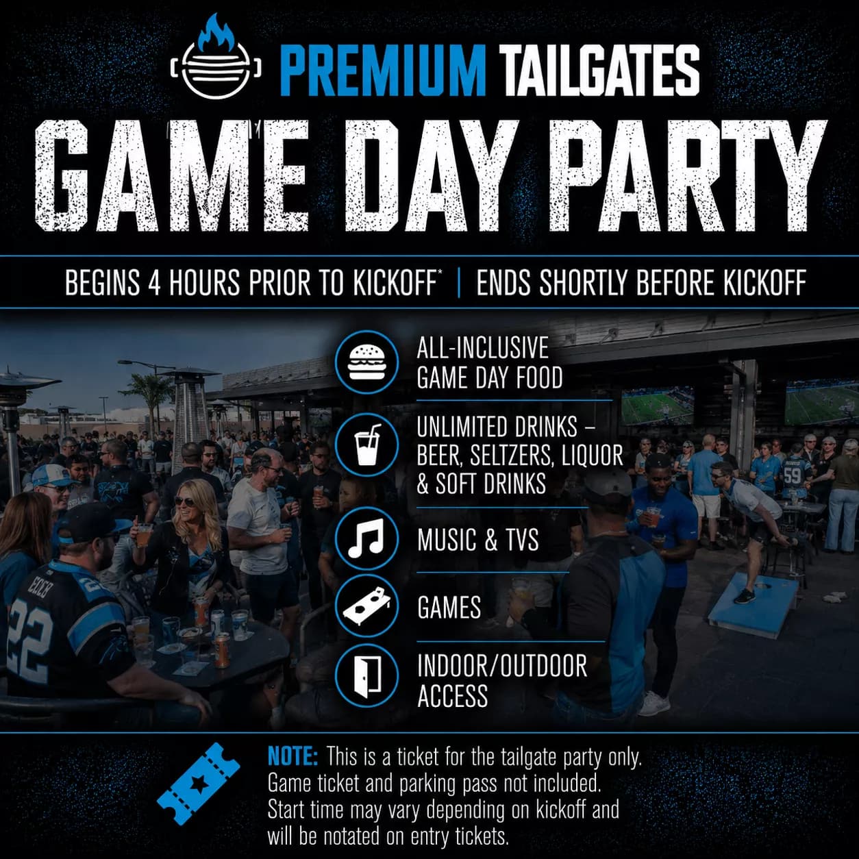 PREMIUM TAILGATE TENT CHARLOTTE TAILGATE Seating Map Seating Chart