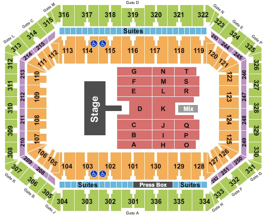 DEF LEPPARD Seating Map Seating Chart