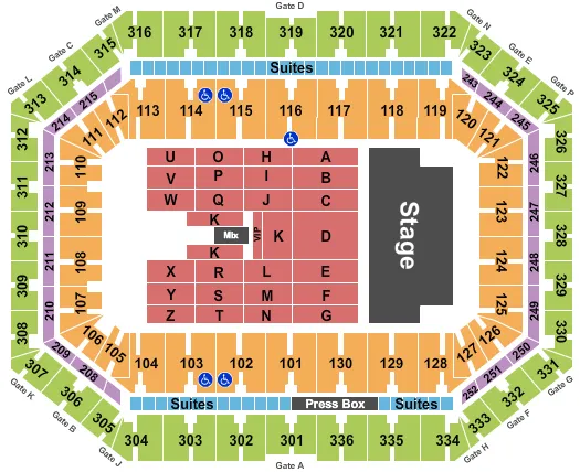 ELTON JOHN Seating Map Seating Chart