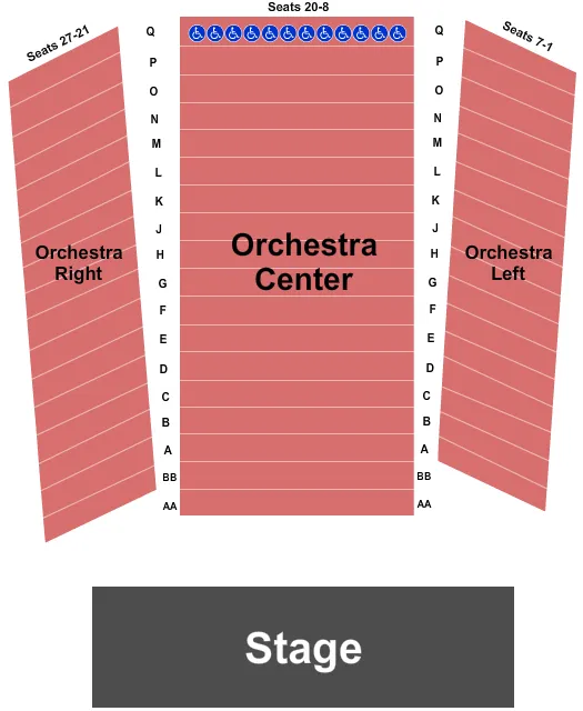 CARRIER THEATER MULROY CIVIC CENTER AT ONCENTER END STAGE Seating Map Seating Chart