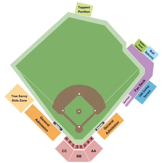 CARSON PARK WI BASEBALL Seating Map Seating Chart