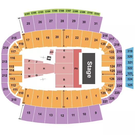 GUNS N ROSES Seating Map Seating Chart