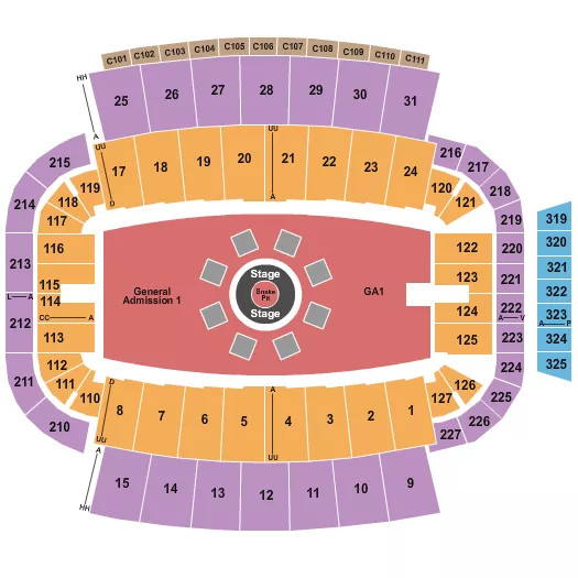 METALLICA Seating Map Seating Chart