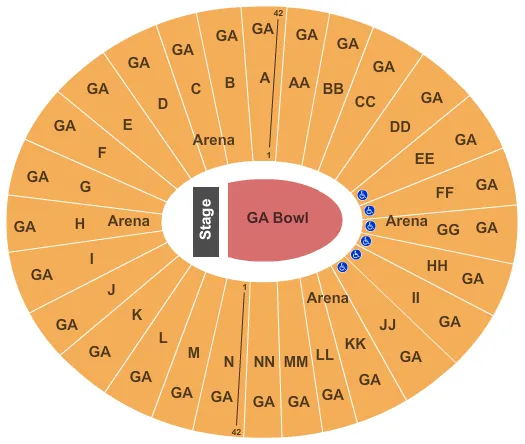 GA BOWL ARENA Seating Map Seating Chart