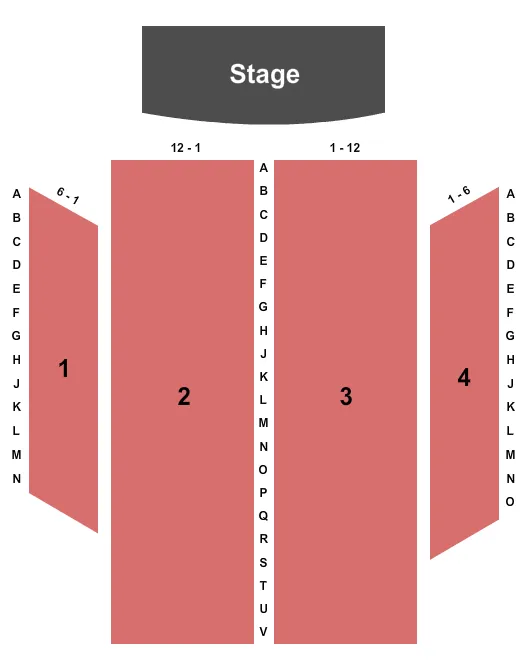 END STAGE Seating Map Seating Chart