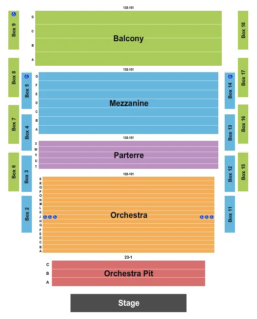 BRUCE HORNSBY Seating Map Seating Chart