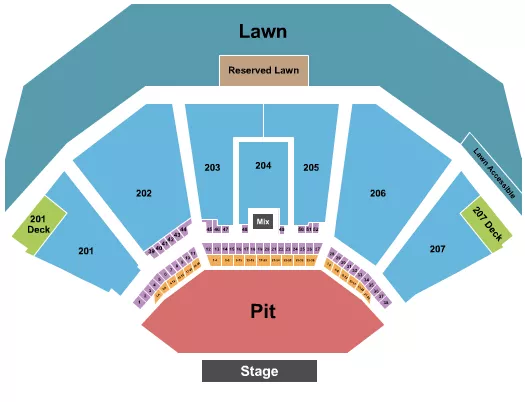 END STAGE LARGE PIT 3 Seating Map Seating Chart