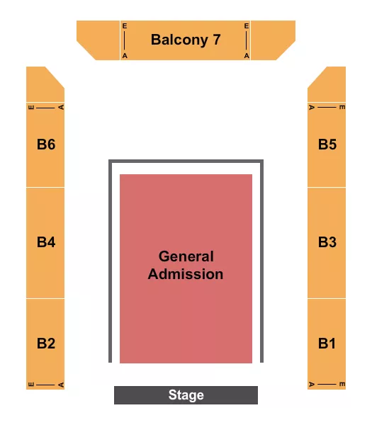 CENTENNIAL HALL ON ENDSTAGE GA FLOOR Seating Map Seating Chart
