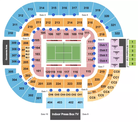 TENNIS 3 Seating Map Seating Chart