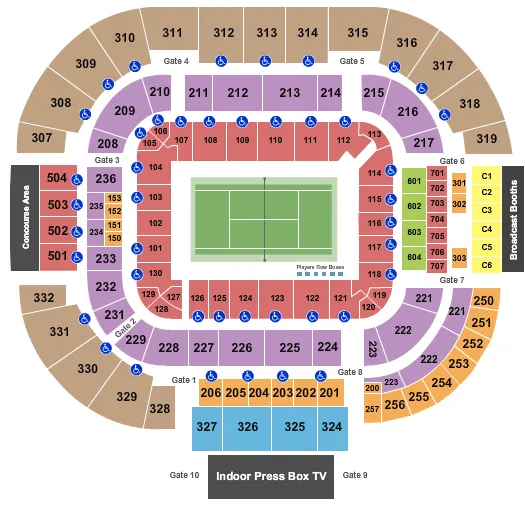 TENNIS 2 Seating Map Seating Chart