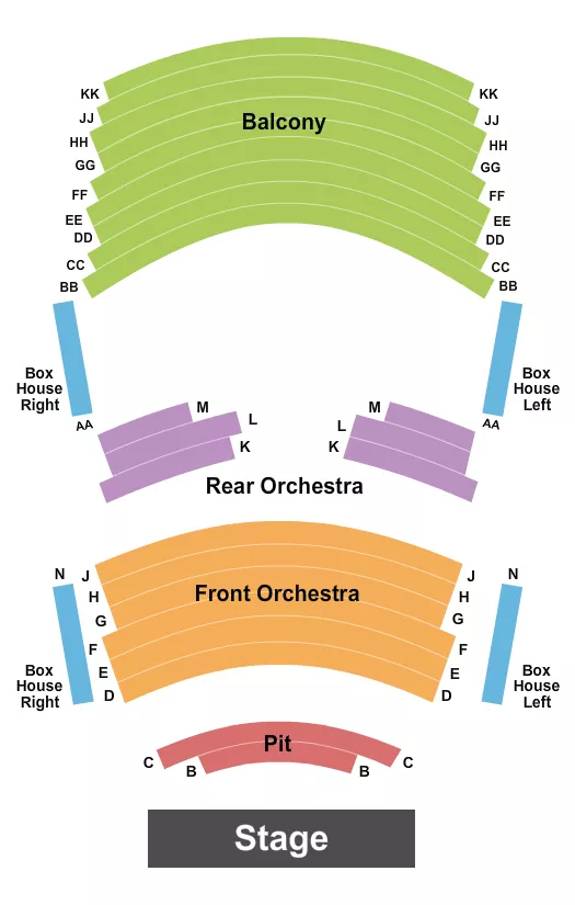 END STAGE Seating Map Seating Chart