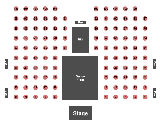 END STAGE Seating Map Seating Chart