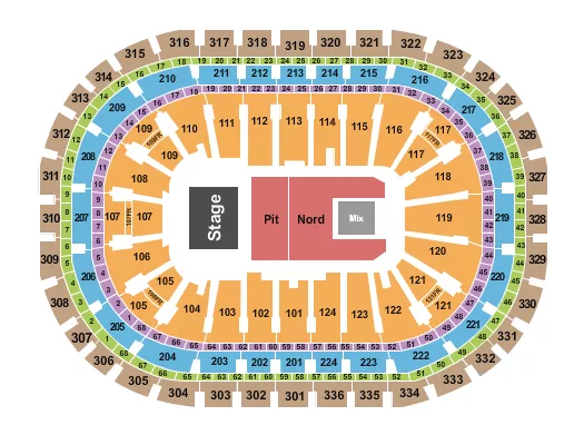 ENDSTAGE PIT Seating Map Seating Chart