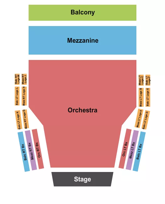 CENTRE IN THE SQUARE ONTARIO END STAGE Seating Map Seating Chart
