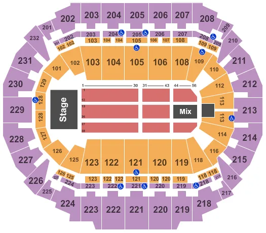 END STAGE Seating Map Seating Chart