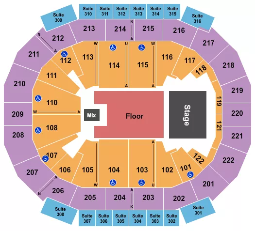ENDSTAGE 2 Seating Map Seating Chart