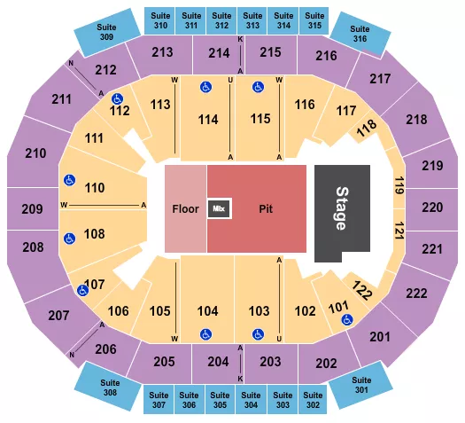 ENDSTAGE LARGE GA PIT Seating Map Seating Chart