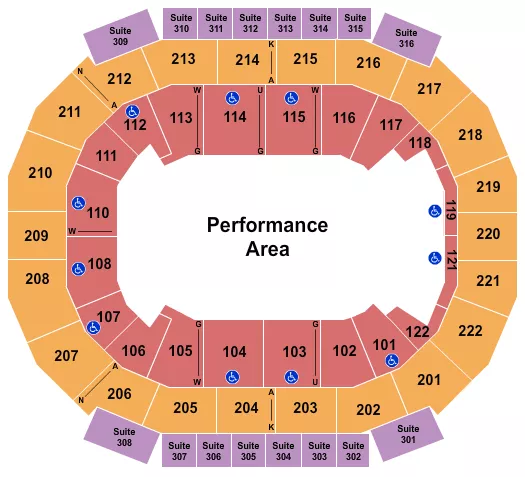 PERFORMANCE AREA Seating Map Seating Chart