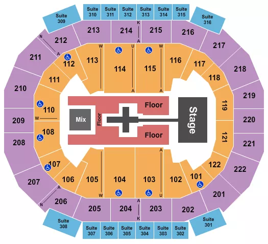 TOBYMAC Seating Map Seating Chart