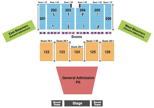 ENDSTAGE PIT 3 Seating Map Seating Chart