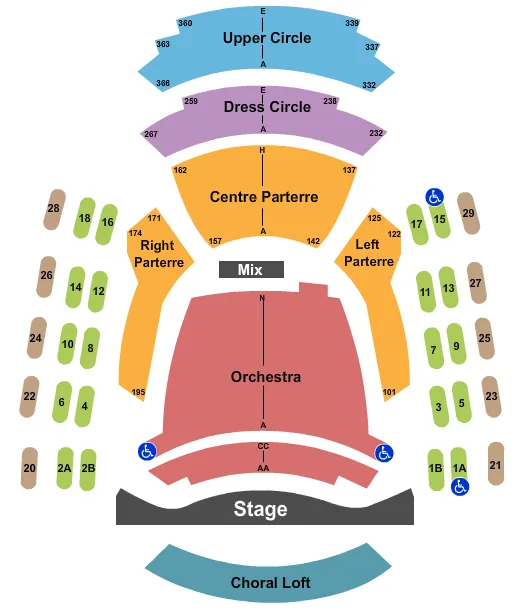 END STAGE Seating Map Seating Chart