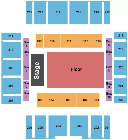 CHARLES E SMITH CENTER ENDSTAGE GA FLOOR Seating Map Seating Chart