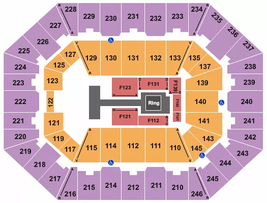 CHARLESTON COLISEUM CONVENTION CENTER CHARLESTON ALL ELITE WRESTLING 3 Seating Map Seating Chart