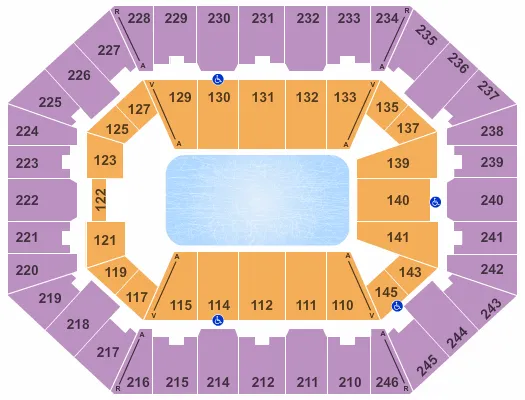 CHARLESTON COLISEUM CONVENTION CENTER CHARLESTON ICE Seating Map Seating Chart