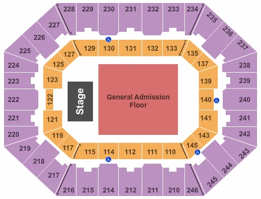 CHARLESTON COLISEUM CONVENTION CENTER CHARLESTON ENDSTAGE GA FLR Seating Map Seating Chart