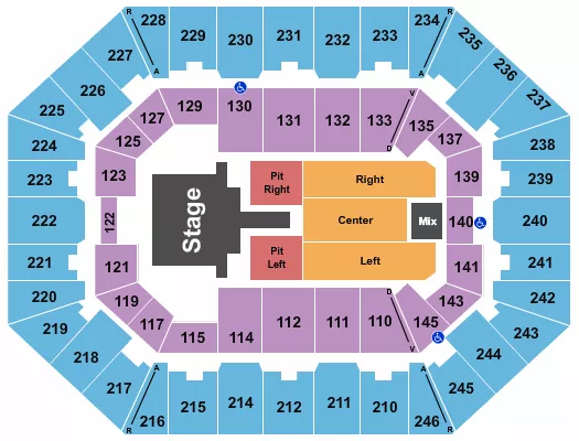 CHARLESTON COLISEUM CONVENTION CENTER CHARLESTON LUKE BRYAN Seating Map Seating Chart