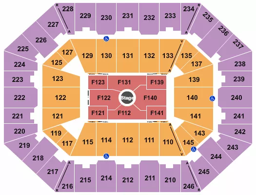 CHARLESTON COLISEUM CONVENTION CENTER CHARLESTON CENTER STAGE 1 Seating Map Seating Chart