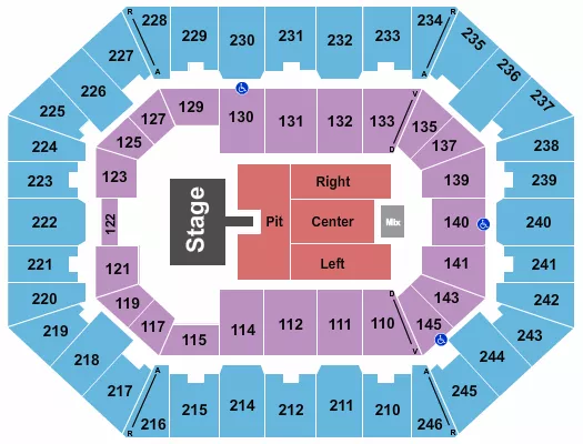 CHARLESTON COLISEUM CONVENTION CENTER CHARLESTON ELLA LANGLEY Seating Map Seating Chart