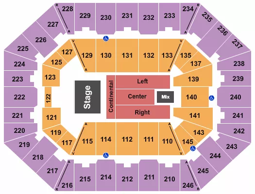 CHARLESTON COLISEUM CONVENTION CENTER CHARLESTON ENDSTAGE 4 Seating Map Seating Chart