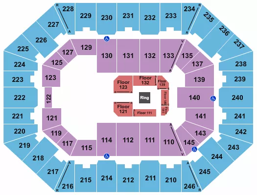 CHARLESTON COLISEUM CONVENTION CENTER CHARLESTON WWE 2 Seating Map Seating Chart