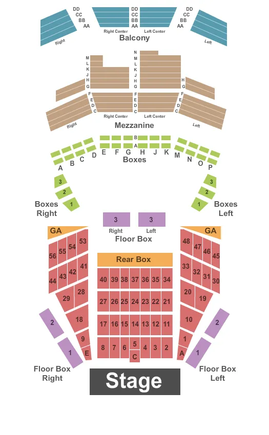 ENDSTAGE TABLES Seating Map Seating Chart