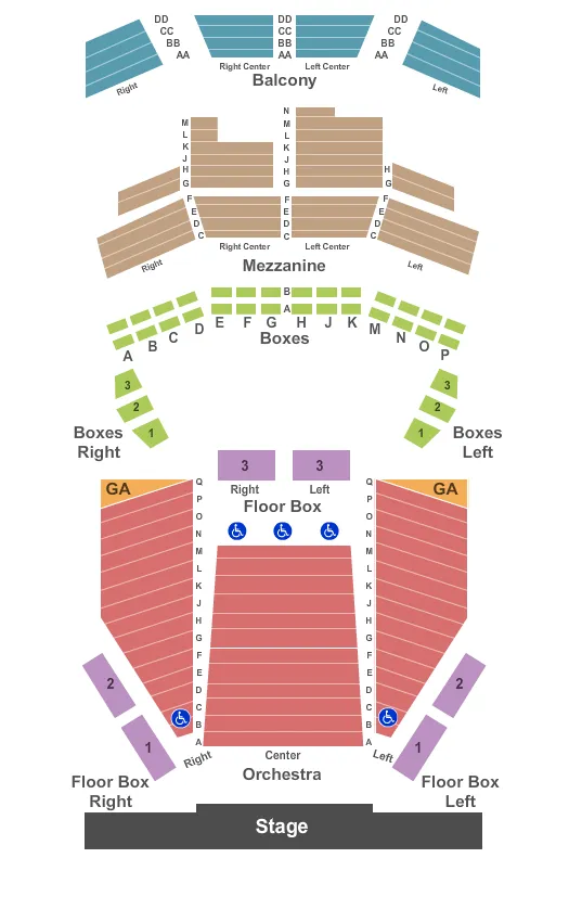 END STAGE Seating Map Seating Chart