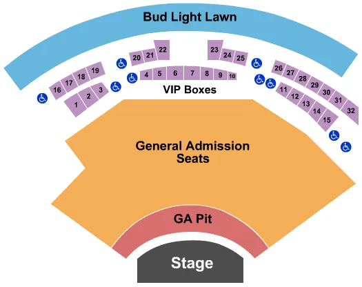 ALL GA RSVD BOXES Seating Map Seating Chart