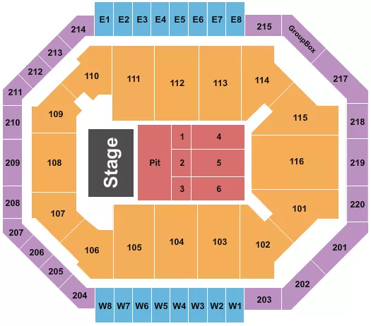 ENDSTAGE PIT Seating Map Seating Chart