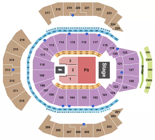 ENDSTAGE PIT Seating Map Seating Chart